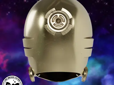 C3PO Helmet STL 3D print model