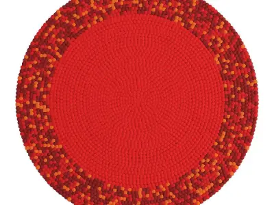 Round carpet of colored balls 3D model