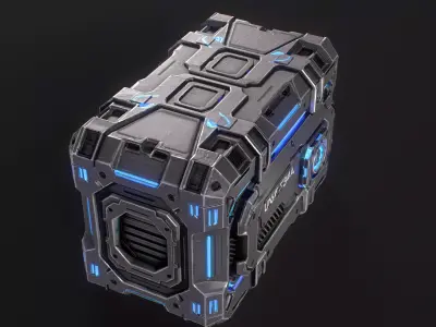 Sci-fi Futuristic Container Low-poly 3D model
