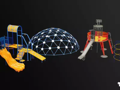 Playground Equipment VOL 1 Low-poly 3D model