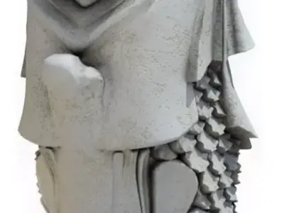 Merlion singapore lion statue 3D model