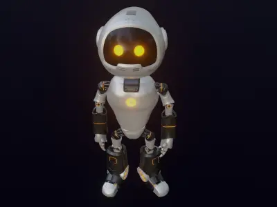 Robot Rigged Low-poly 3D model