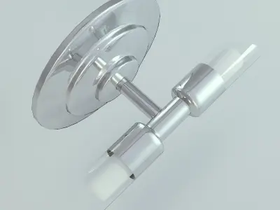 Wall Lamp Single Silver 4 3D model