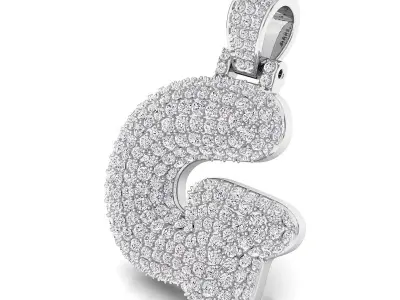Bubble G Initial Pendant 3D print model