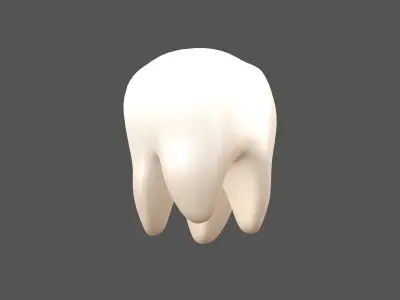Tooth Emoji v1 001 Low-poly 3D model