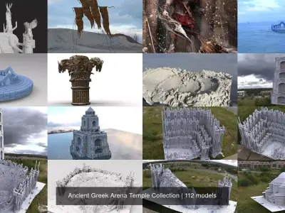 Ancient Greek Arena Temple Collection 3D Model Pack