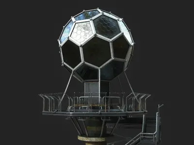 SCIFI DATATOWER Low-poly 3D model