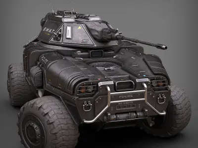 Sci Fi APC low poly set 3D Model Pack