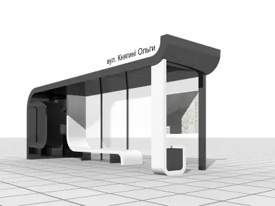 Bus stop Low-poly 3D model