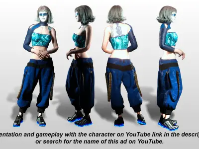 Vera Aether Sci Fi Female Character Stylized Low-poly 3D model