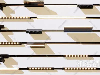 Spotlight Collection led strip ceiling light 3D model