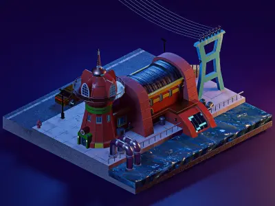 Planet Express - Futurama  Low-poly 3D model