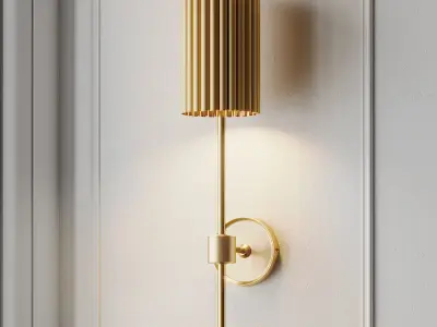 FLUTED GOLD WALL SCONCE by CB2 Exclusive 3D model