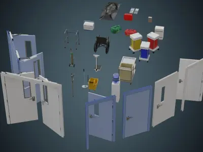 Hospital Props Collection 2A 3D Model Pack
