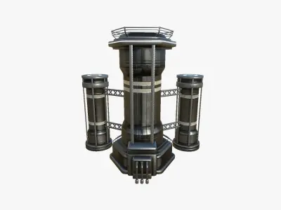 SciFi Facility A09 Dark Metal - Sci Fi Exterior Design Low-poly 3D model