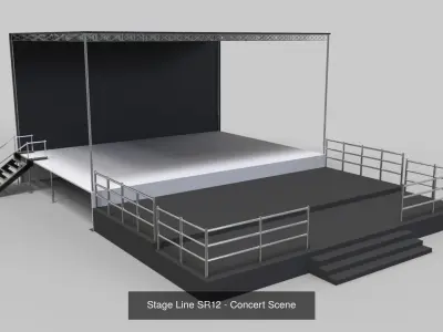 Stages Collection booth with stairs 3D Model Pack