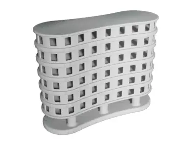 High Rise Multi Storey Building Low-poly 3D model