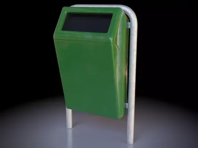 Low-Poly Street Bin Low-poly 3D model
