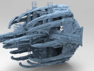 Sci Fi Starfish Pincer Claw Architecture 5 3D model