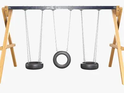 Tire swing outdoor 03 3D model