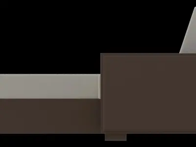 Couch L shaped architectural furniture Low-poly 3D model