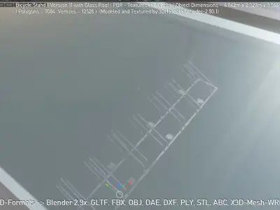 Bicycle Stand 1 Version 11 Glass Roof Low-poly 3D model