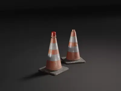 Traffic Cone - PBR Game Ready  Low-poly 3D model