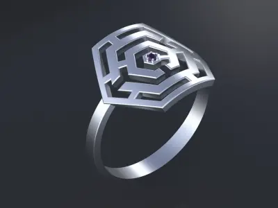 Ring maze for CNC or 3D print model