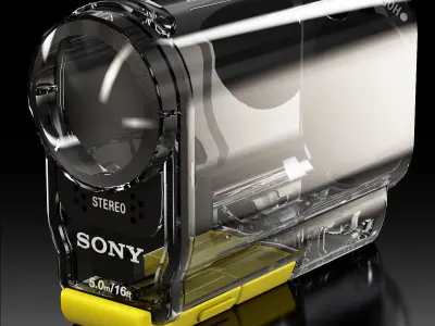 Sony SPK-AS2 Case for HDR-AS100V action camera Low-poly 3D model