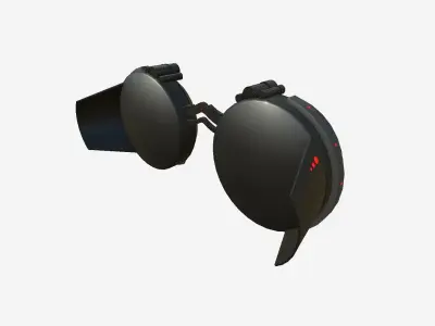 SciFi Glasses G03 Black Red - Character Design Fashion Low-poly 3D model