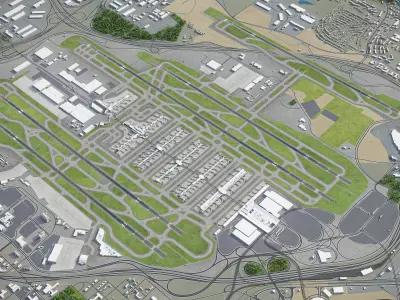 Atlanta Hartsfield - Jackson Atlanta International Airport - ATL Low-poly 3D model