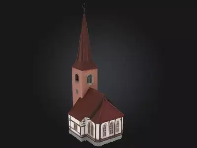Village Chapel Model  Peaceful Sanctuary of a Bygone Era 3D model