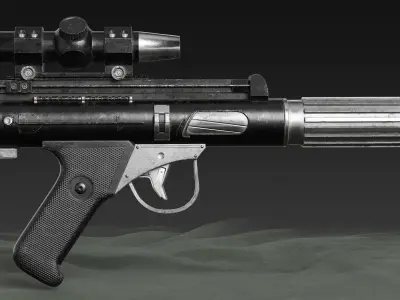 DH-18 Sci-fi laser gun Low-poly 3D model