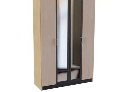 Cabinet with mirrors Low-poly 3D model