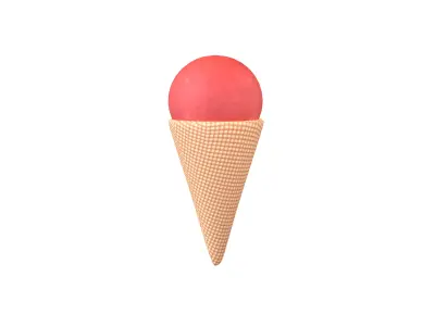 Ice Cream Cone v2 003 Low-poly 3D model