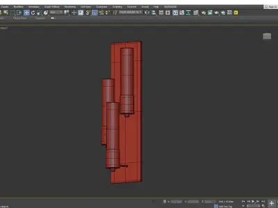 Pillar Multilight Wall Sconce Low-poly 3D model