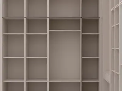 Modern Minimalist Wardrobe Interior Scene 3D model