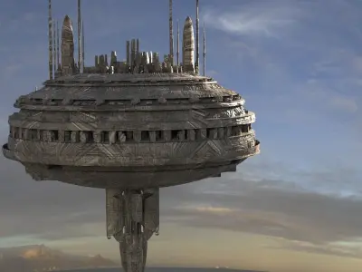 Floating Cloud city 1 3D model