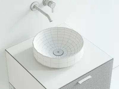 Inbani Grate 04 Vanity Unit Set 1 3D model