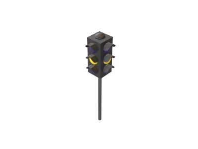 Traffic Light v2 007 Low-poly 3D model