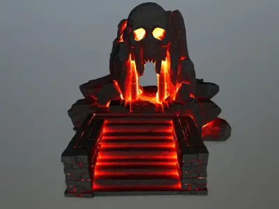 lava skull cave Low-poly 3D model