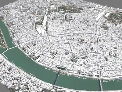 Cityscape  Budapest Hungary 3D model