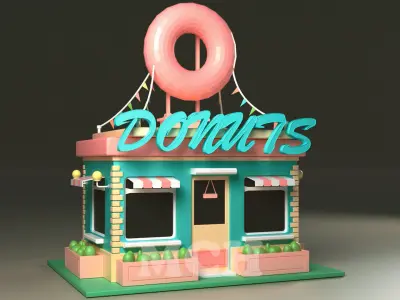 Donut Shop  Low-poly 3D model