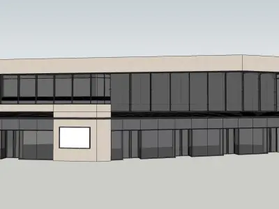 minimalist shopping mall in contemporary design 3D model