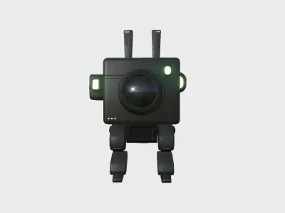 Robot C1 Black - Sentinel Character SciFi Design Low-poly 3D model