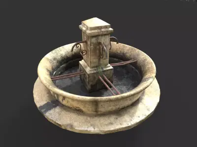 Stone Public Fountain 3D model