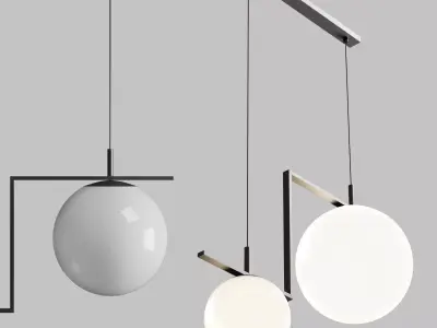 Hanglamp Zac 2 lamps zwart 3D model