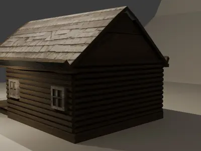 Wild West Wooden House Low-poly 3D model