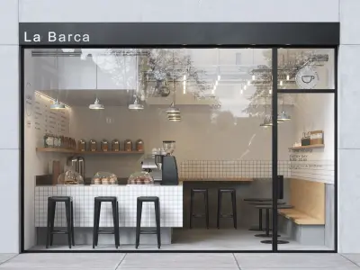 Interior of a street cafe 3D model