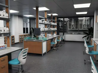 Modern Science Laboratory Low-poly 3D model